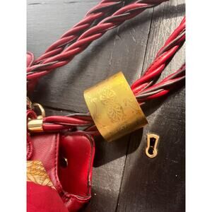 Vintage engraved cuff in gold tone brass